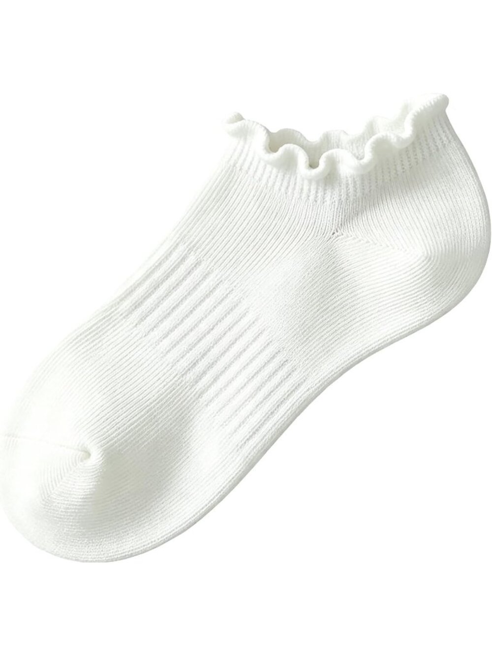 🧦Women's Off White No Show Socks Low Cut Non Slip Ruffle Ankle Socks 6 Pairs